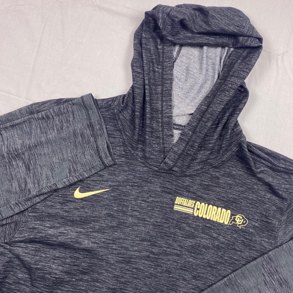 Nike Colorado Buffaloes Dri-FIT Hoodie Shirt Mens Large Gray College Performance